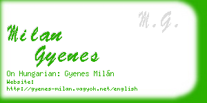 milan gyenes business card