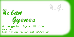 milan gyenes business card